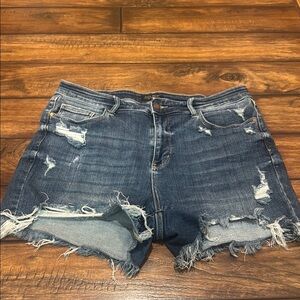 Judy Blue Distressed Jean Shorts in Blue